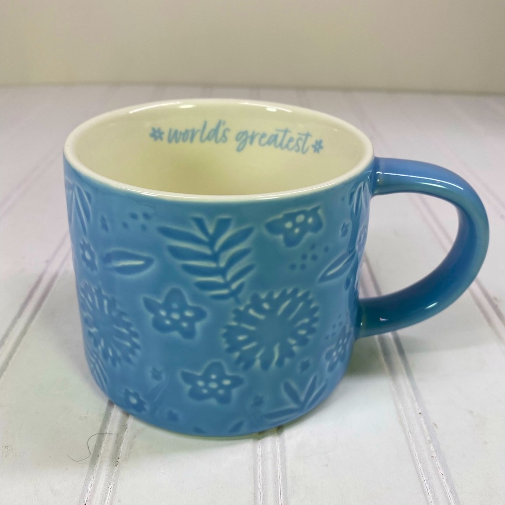 Parker Lane Blue ceramic floral mug